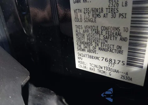 2021 Nissan Rogue Sv Intelligent Awd из США, поврежденный, VIN 5N1AT3BBXMC768175